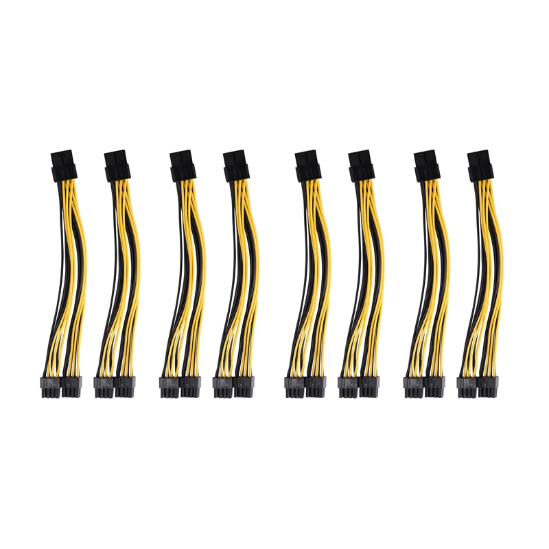 Pcie 8 Pin Naar 2X8 Pin (6 + 2) pci Express Adapter Power Cable Pcie Y - Splitter Verlengkabel 8 Inches (8 Pack)