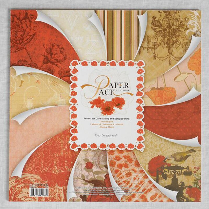 Betoverend mooi bedrukt patroon decoratief scrapbookpapier set  of 24 vellen diy handgemaakte achtergrond fotoalbum knutselpapier: Stijl 3 as foto