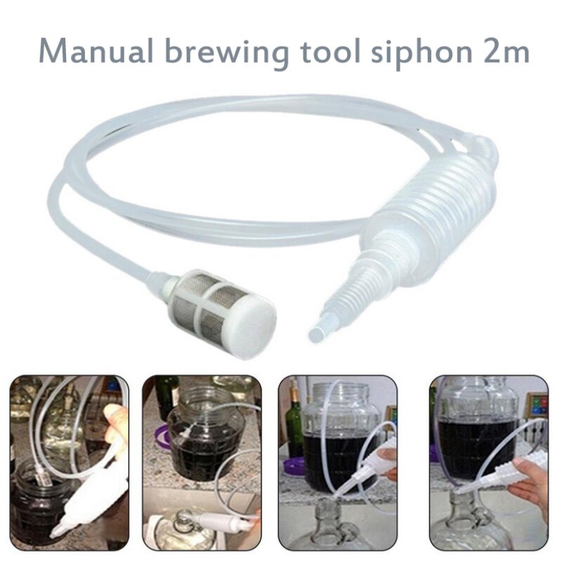 Tuyau en plastique Transparent pour brassage à domicile, 2M, Siphon de brassage, matériaux de alimentaire, refroidisseur de bière, outils de fabrication de bière,