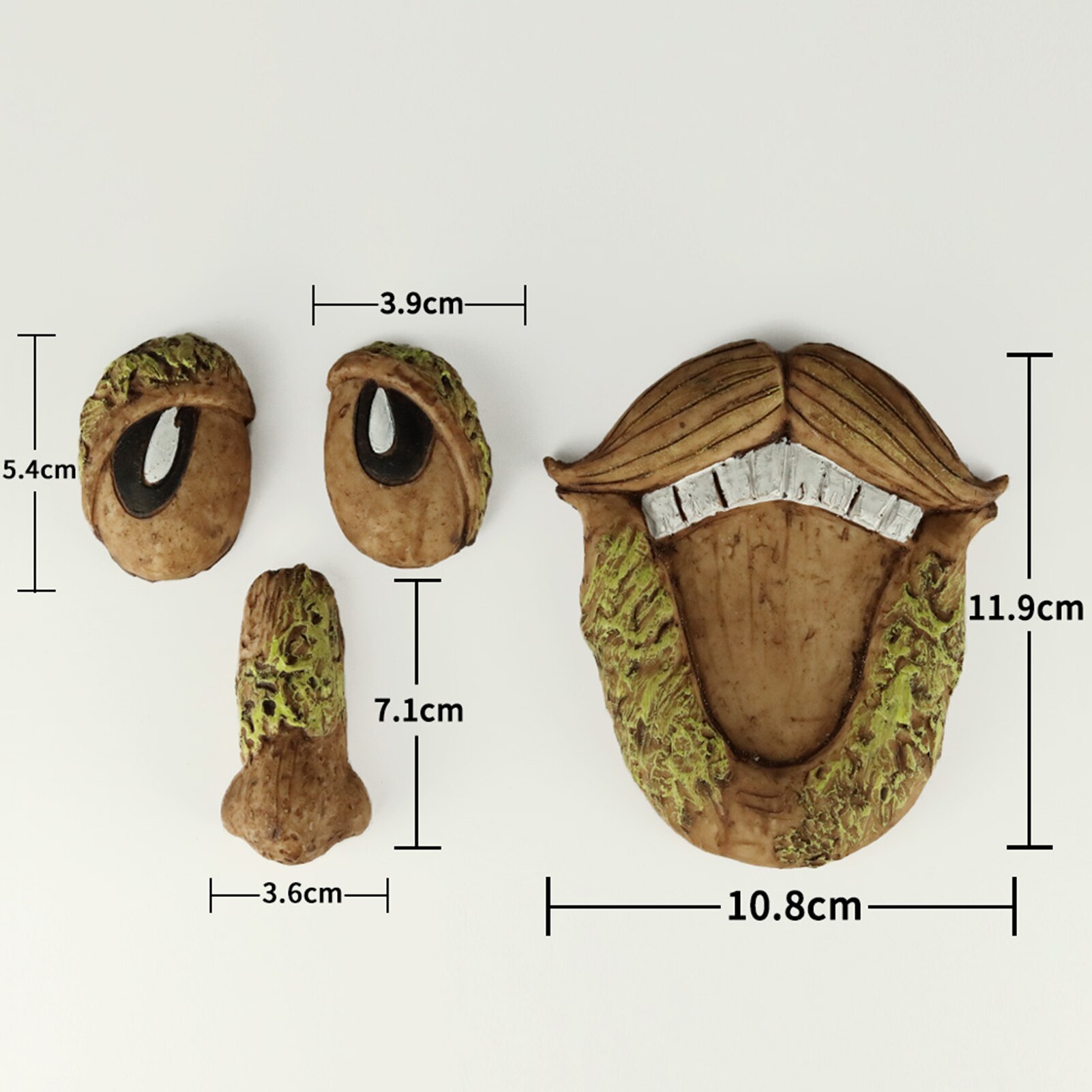 Tree Face Decor Resin Statue Tree Pendant Sculpture For Home Gardening Mushroom Smiling Face Garden Decoration