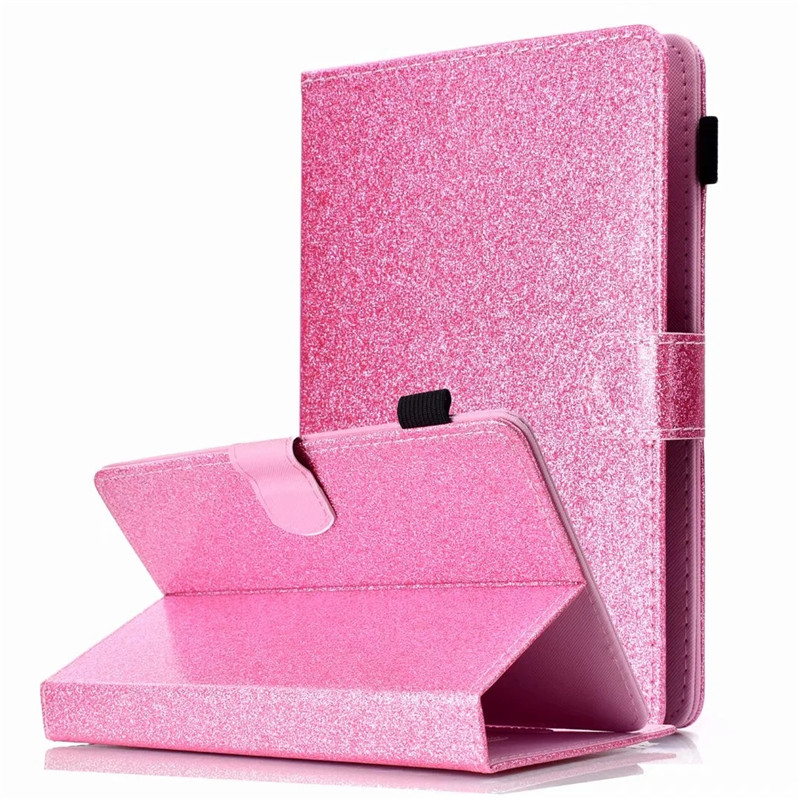Coque universelle à paillettes pour Samsung Galaxy Tab A 8, pouces, pour Huawei Mediapad M5 Lite, 8: Pink