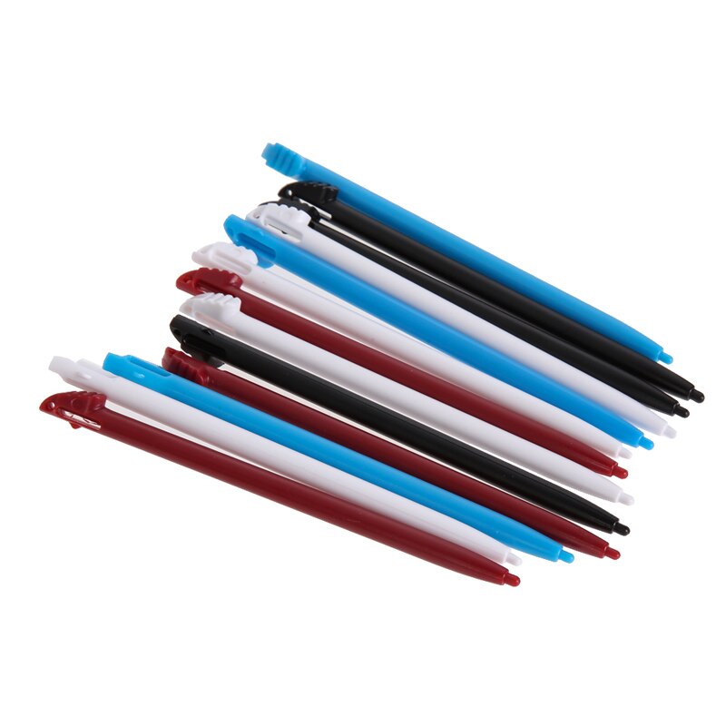 Blue Black 12pcs Multi Colors Handheld Video Game Plastic Touch Stylus Pen For 3DS XL LL L3EF