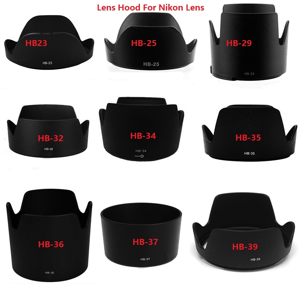 Parasol de objetivo para nikon d5300, d70, d90, d5100, d5200, d3000, 17-35, HB23, HB25, HB29, HB32, HB34, HB35, HB36, HB37, HB39