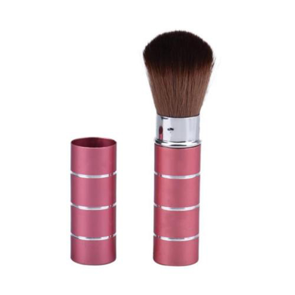 1PC Retractable Blush Makeup Brush Aluminum Handle Eyeshadow Foundation Facial Brushes Makeup Cosmetic Tools: Red