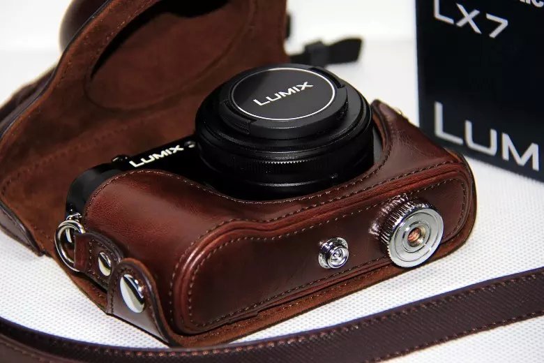 Étui de protection pour appareil photo Panasonic Lumix DMC LX5 LX7 LX3, housse de protection café,