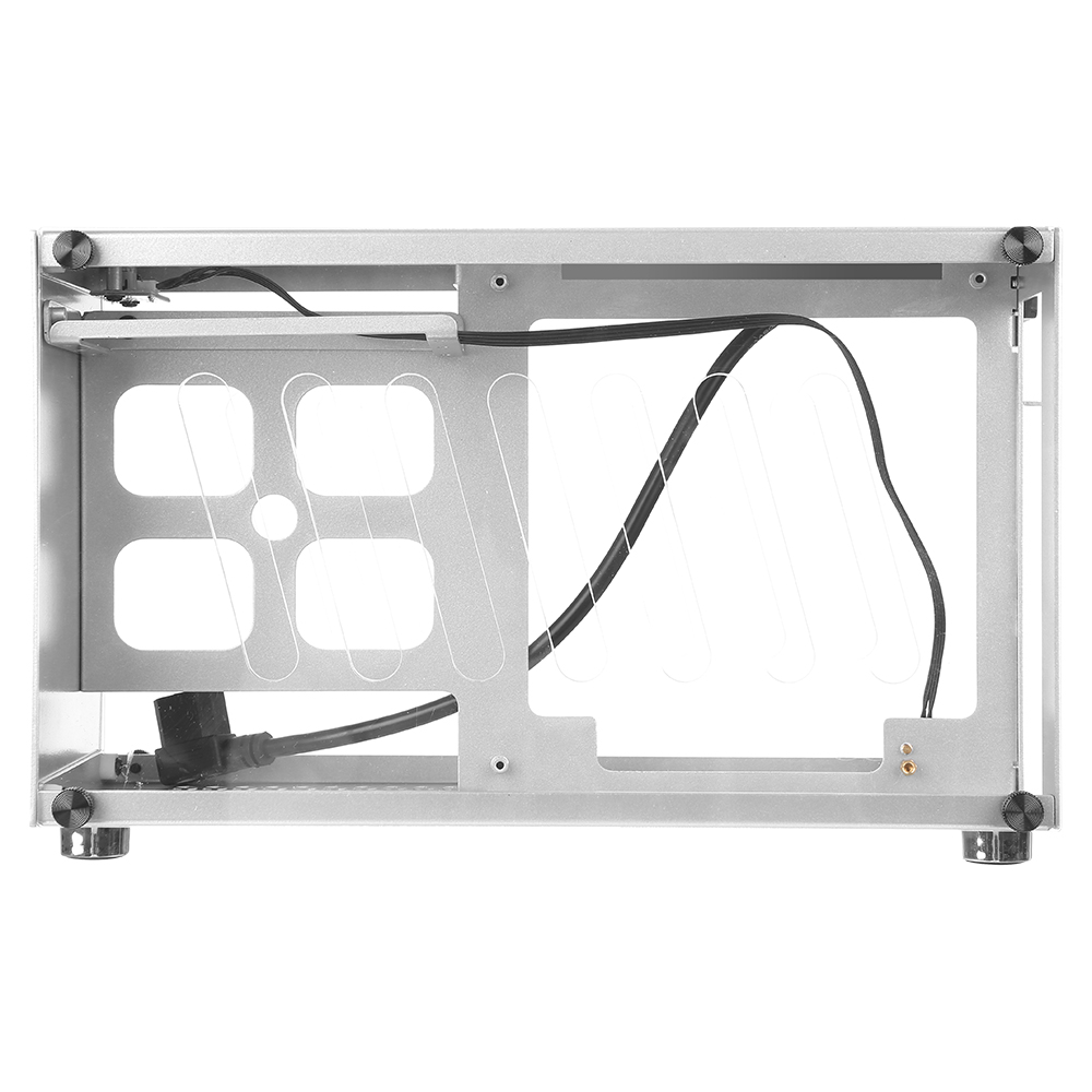 Draagbare Kleine Computer Case Aluminium Shell Ondersteuning Mini-Itx Motherborad 300Mm Grafische Kaart 63Mm Hoogte Cpu Radiator zilver