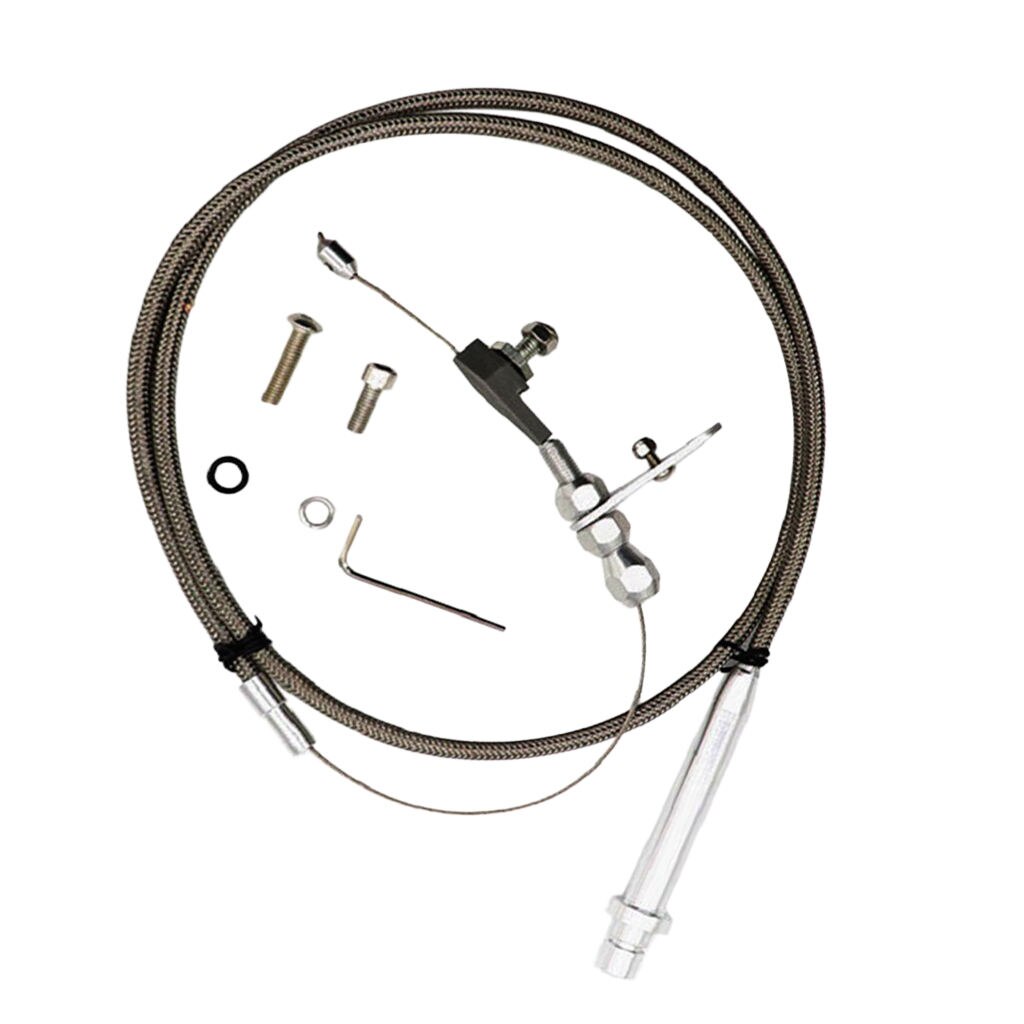 Stainless Steel Braided Throttle Cable Kickdown Line Wire Accessories Compatible with GM TH350 Transmission