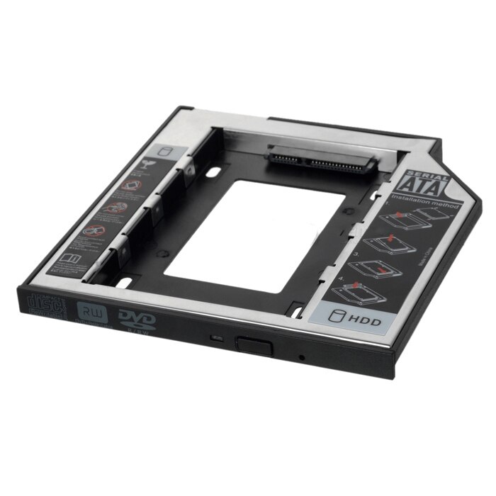 Universal 9.5mm Plastic+Aluminum 2.5" SATA to SATA HDD SSD Caddy Case HDD Enclosure for Notebook Optical Drive