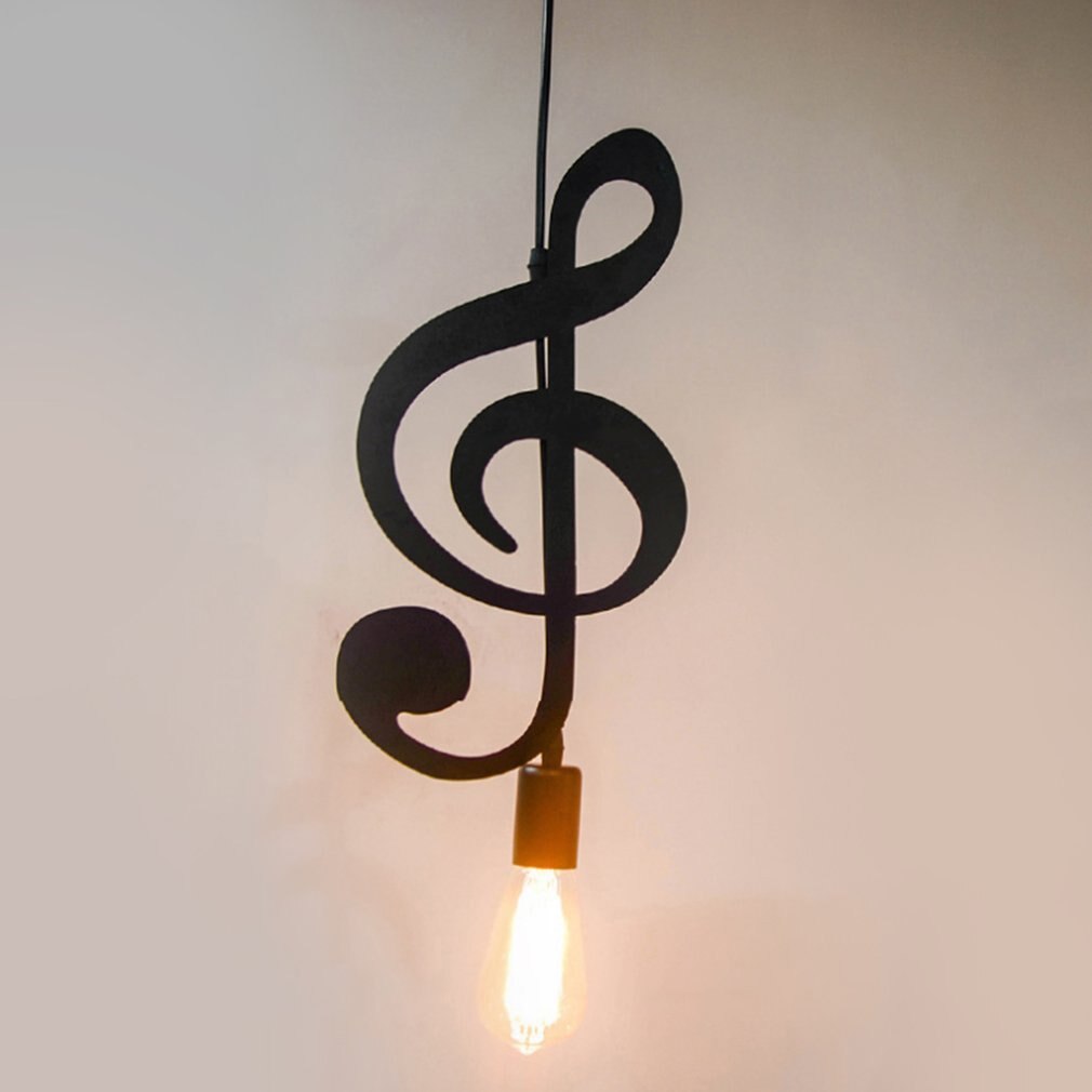 Nordic Wrought Iron Musical Notes Chandelier Modern Bedroom Living Room Decoration Small Chandelier