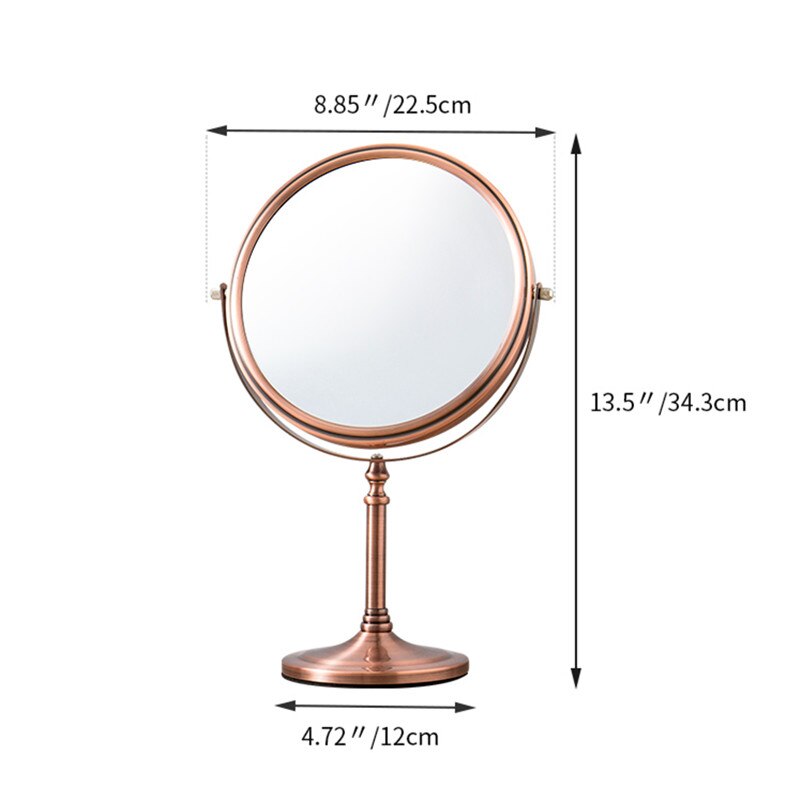 LIUYUE-miroir de maquillage , noir/Chrome en laiton, Style, 8 pouces, miroir de vanité, loupe de salle de bains rotative à 360 °