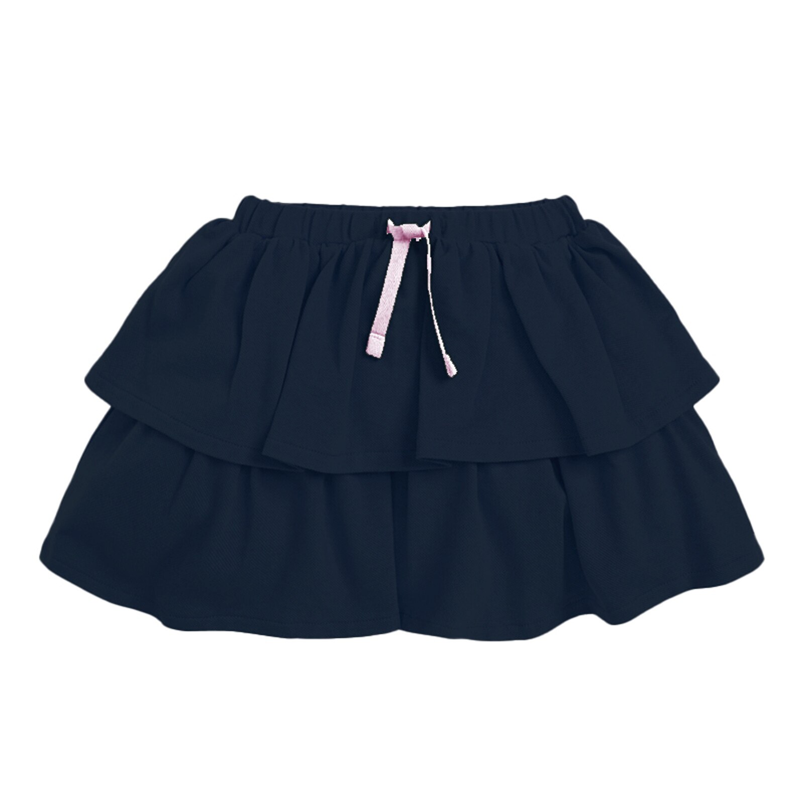 2Pcs Kids Meisjes Katoen Tennis Rok Pak Casual Sport Outfit Revers Kraag Flutter Mouwen Hart Print Tops En Gelaagde rok Set
