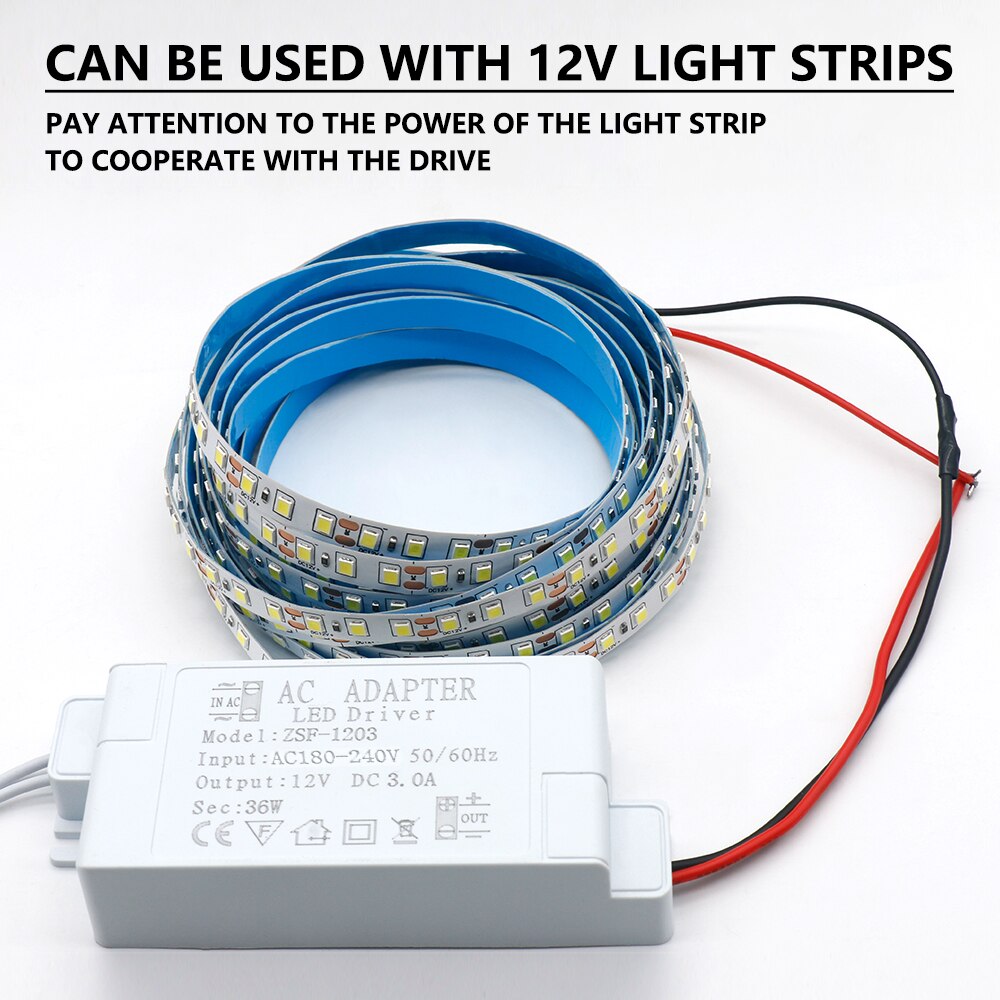 6W 12W 24W 36W 48W 60W LED Lighting Transformers AC220V TO DC12V LED Driver Power Supply 12V For LED Strip Lights 5A adapter