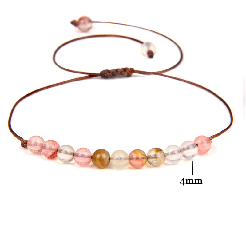 4Mm Mini Kralen Armband Natuursteen Gevlochten Armbanden Voor Vrouwen Mannen Verstelbare Touw Labradoriet Jaspers Agaat Bangle Sieraden