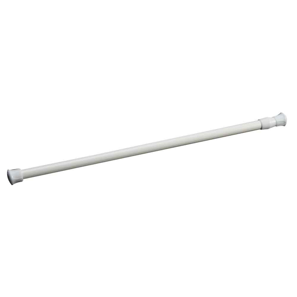 Barra de cortina de ducha redonda de , poste telescópico de tensión extensible de gasa ajustable, 55-90cm