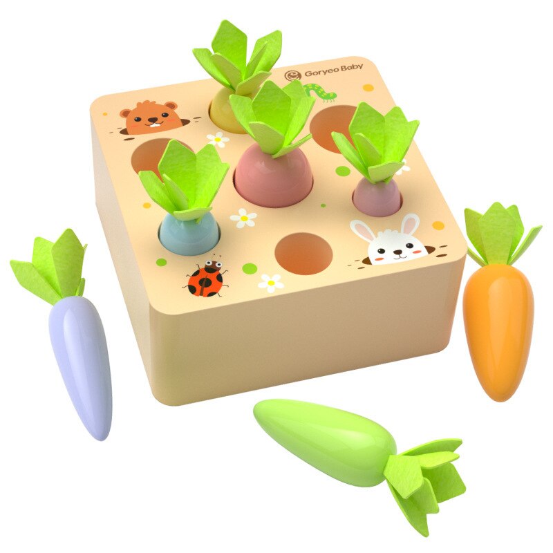 Montessori Toys Cognize Educational Toys For Children Kids Toys Harvest carrots Montessori Materiales Apple Magnetic Wooden Toys: WT752Y