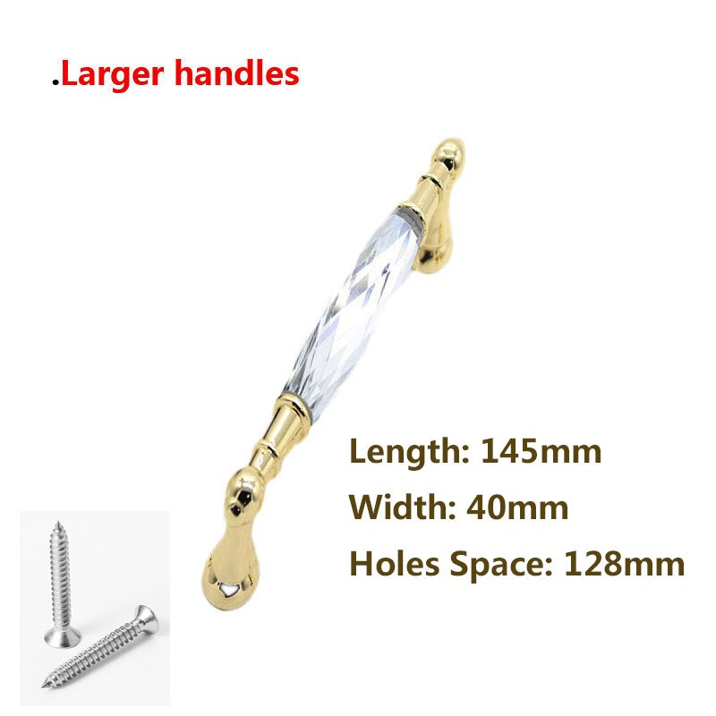 Moderne K9 Kristal Handvat Gouden Pulls Chrome Metalen Knoppen Lade Kast Deur Schoenenkast Handvat Kabinet Handvat Kast Handvat: 1pc 145mm white