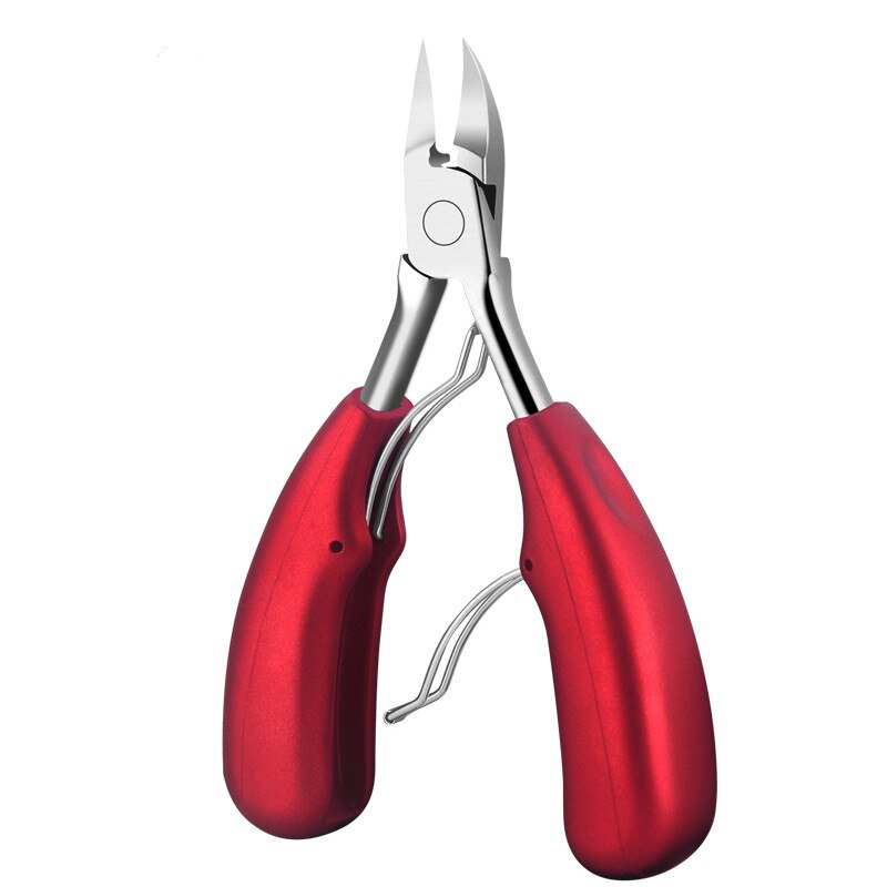Red Double Spring Soft Rubber Handle Fingernail & Toenail Cuticle Nipper Trimming Cutter Scissor Plier Nail Clipper Cutter SF26