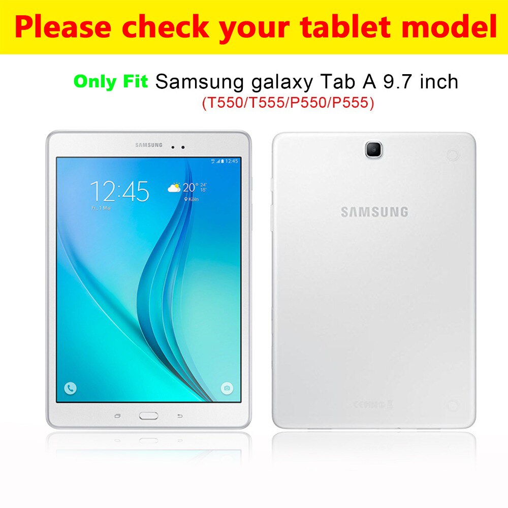 Funda de cuero PU con estampado para tableta Samsung Galaxy Tab A, 9,7, SM-T550, SM-T551, T555, T550