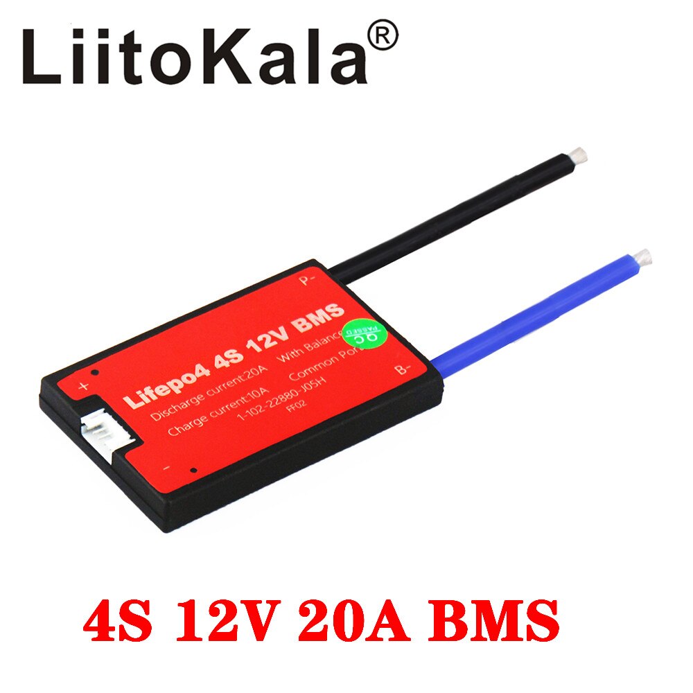 Liitokala 18650 Bms 4S 12V 20A Waterdichte Bms Voor Oplaadbare Lifepo4 Batterij Met Dezelfde Poort Voor 3.2V lifepo4 Batterij