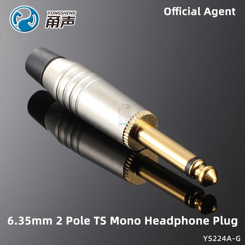 Neutrik yongsheng 10 × 6.35mm ts trs mono-stereo-vergoldeter stecker 1/4 & #39 ;& #39 ; lautsprecher-, gitarren-, mikrofon- und headset-audio-lötanschluss: Ys224a-g 2- polig