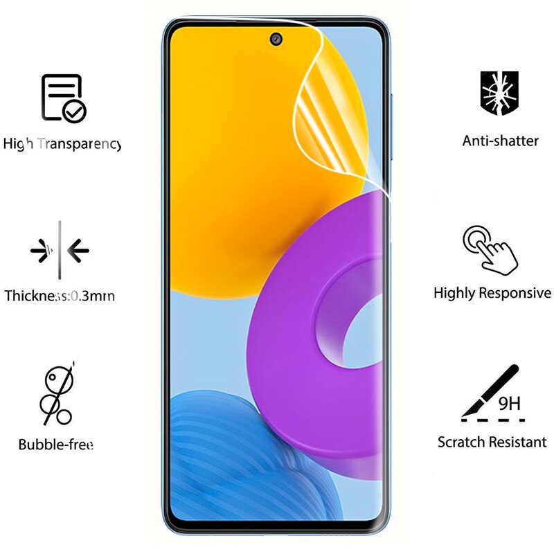 3-In-1 Hydrogel Film Op Voor Samsung M52 5G Screen Protector Back Lens Film Voor Galaxy m52 M526 M 52 Veiligheid Films Niet Glas