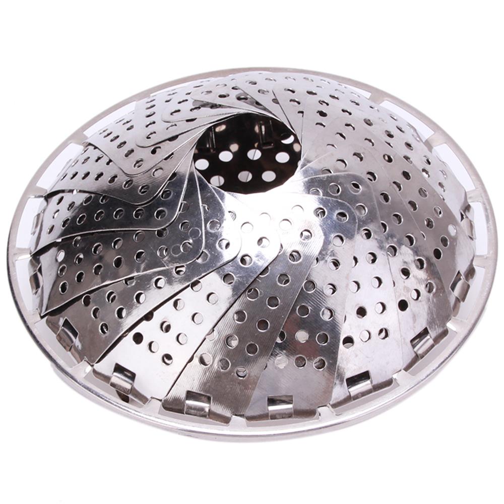 Vaporera de acero inoxidable, estante de vapor, cajón, cocina, tazón de vaporera plegable, cesta vaporera de frutas y verduras