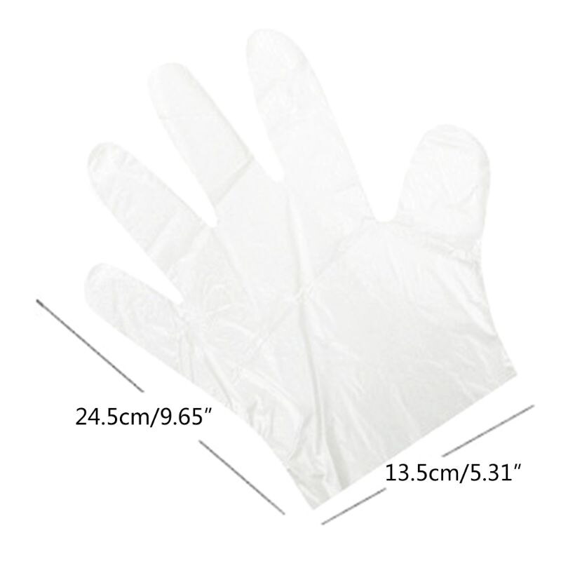 50/100Pcs Voedsel Wegwerphandschoenen Pe Plastic Sterke Sanitaire Handschoenen Voor Restaurant Keuken Bbq Groente Fruit Handschoenen C42