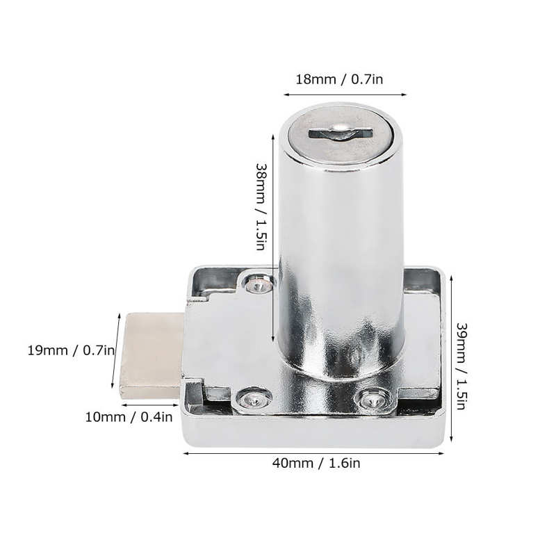 3Pcs/Set Desk Drawer Lock with Key Office Cabinet Wardrobe Mailbox Door Lock Hardware Accessory Household Supplies: Default Title