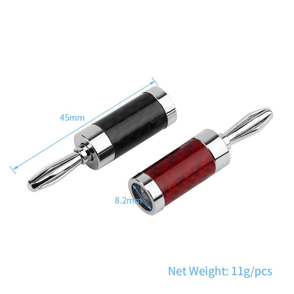 8,0mm Banane Stecker Stecker Männlich Audio- Adapter Für Lautsprecher Schraube Rhodium Überzogene Kohlenstoff Fiber Banane Jack Schwarz verrotten Kostenloser Lot