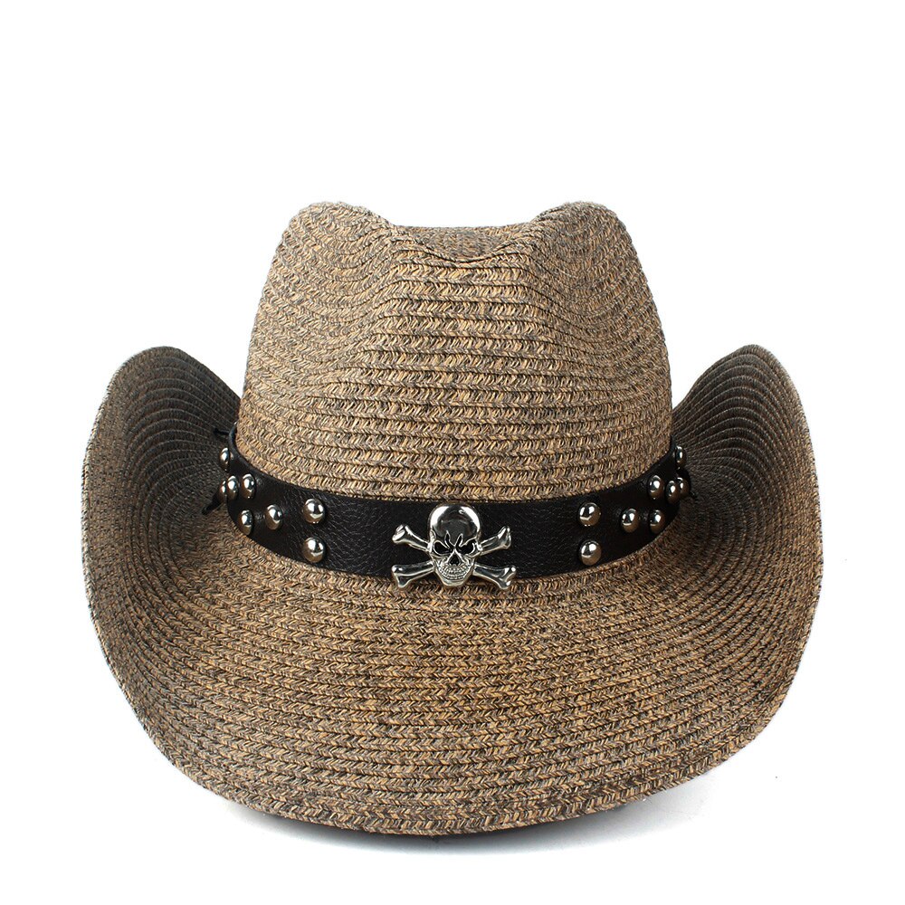 Dames heren holle strand sombrero man western cowboyhoed dame vader stro panama cowgirl jazz zonnepet maat 56-58cm