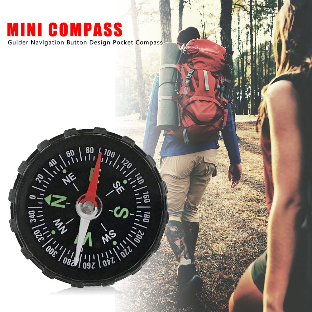 Portable Mini Precise Compass Practical Guider for Camping Hiking Navigation Survival Button Compass 45x45x11mm