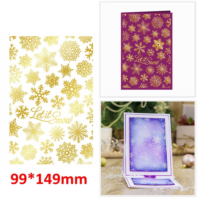 Adornos para árbol de Navidad hojas redondas copo de nieve Doodle Foil placas para DIY Scrapbooking Letterpress Embossing tarjetas: 2