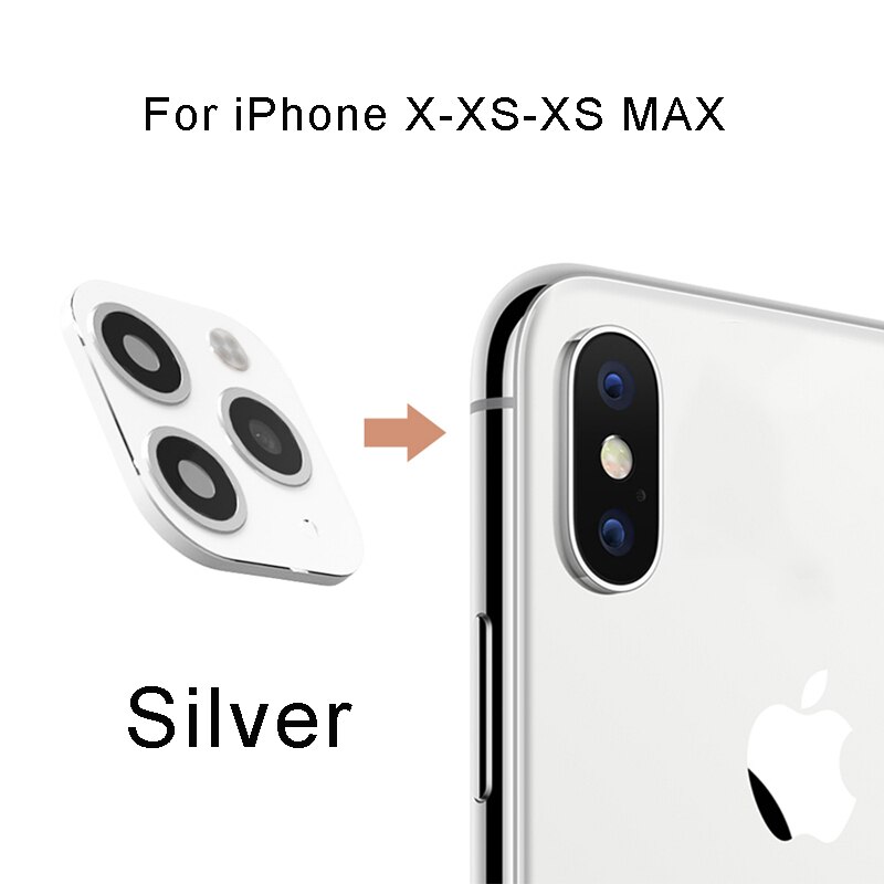 Para iPhone X XS Max XR XS Seconds cambio para iPhone 11 Pro Max pegatina de lente de cámara Protector de pantalla cambio para iPhone 11