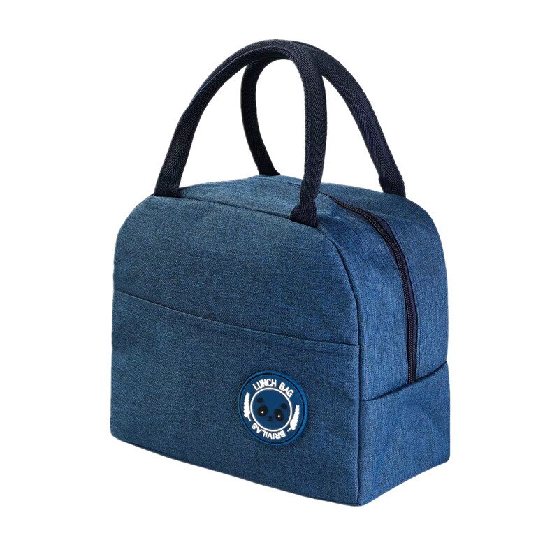 Functional Pattern Cooler Lunch Box Portable Insulated Canvas Lunch Bag Thermal Food Picnic Lunch Bags for Women Kids Marmita: Blue