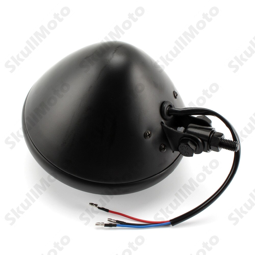 6 3/4 "Motorfiets Koplamp Retro Vintage Cafe Racer Koplamp Grill Voor Harley Bobber Chopper Custom SX650 Oude School Zwart