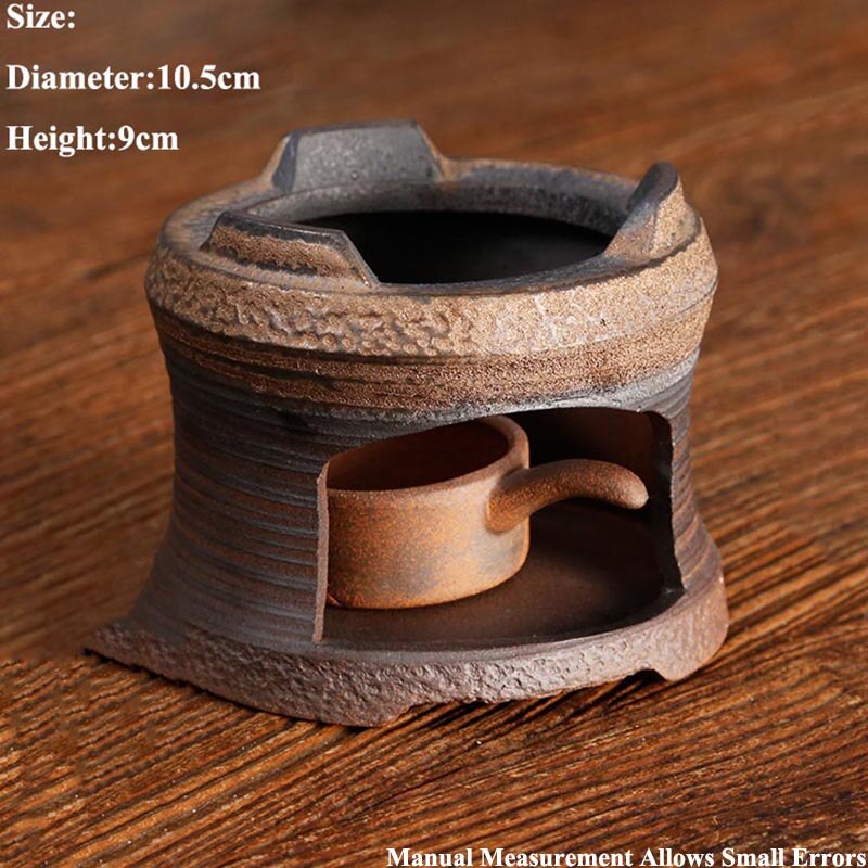 Japońnarty czarny Zen gruba ceramika czajniczek cieplej podstawa klasyczny ceramiczny świecznik kawy podgrzewacz robić mleka akcesoria robić ceremonii parzenia herbaty: C