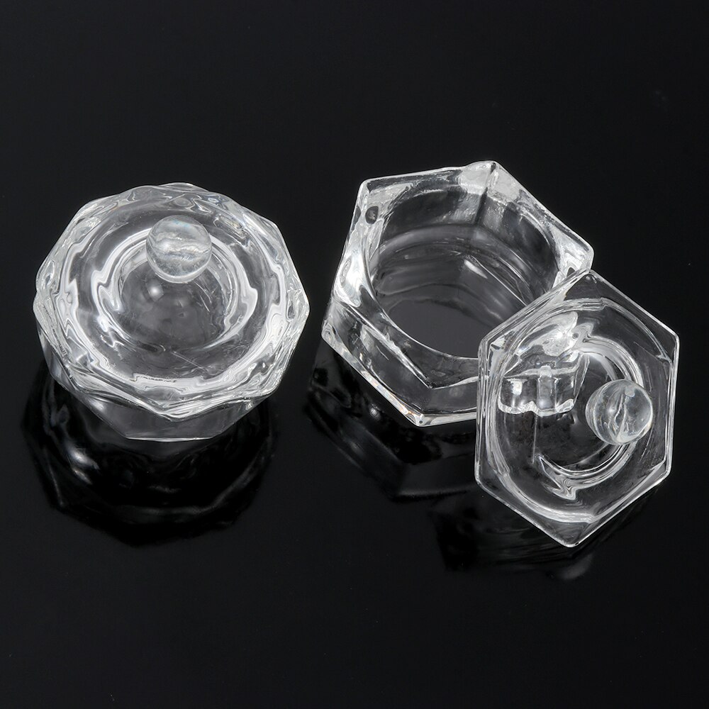 1pc acrylpoeder vloeibaar kristal glas dappendish deksel kom bekerhouder diy manicure apparatuur vrouwen nagelkunst decoratie gereedschap