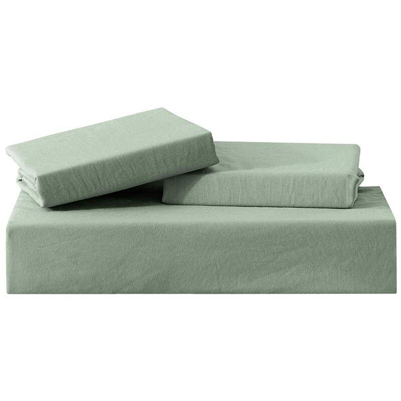 3-- delige gewassen katoenen dekbedovertrek met strik, superzacht dekbedovertrek met strik, beddengoedset