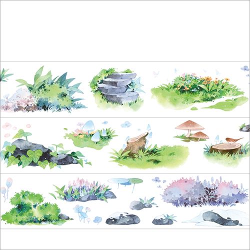 5 Meter Roll Landschap Serie Huis Berg Water Rivier Zee Cloud Sky Washi Tape: 4.8cmx5m grass