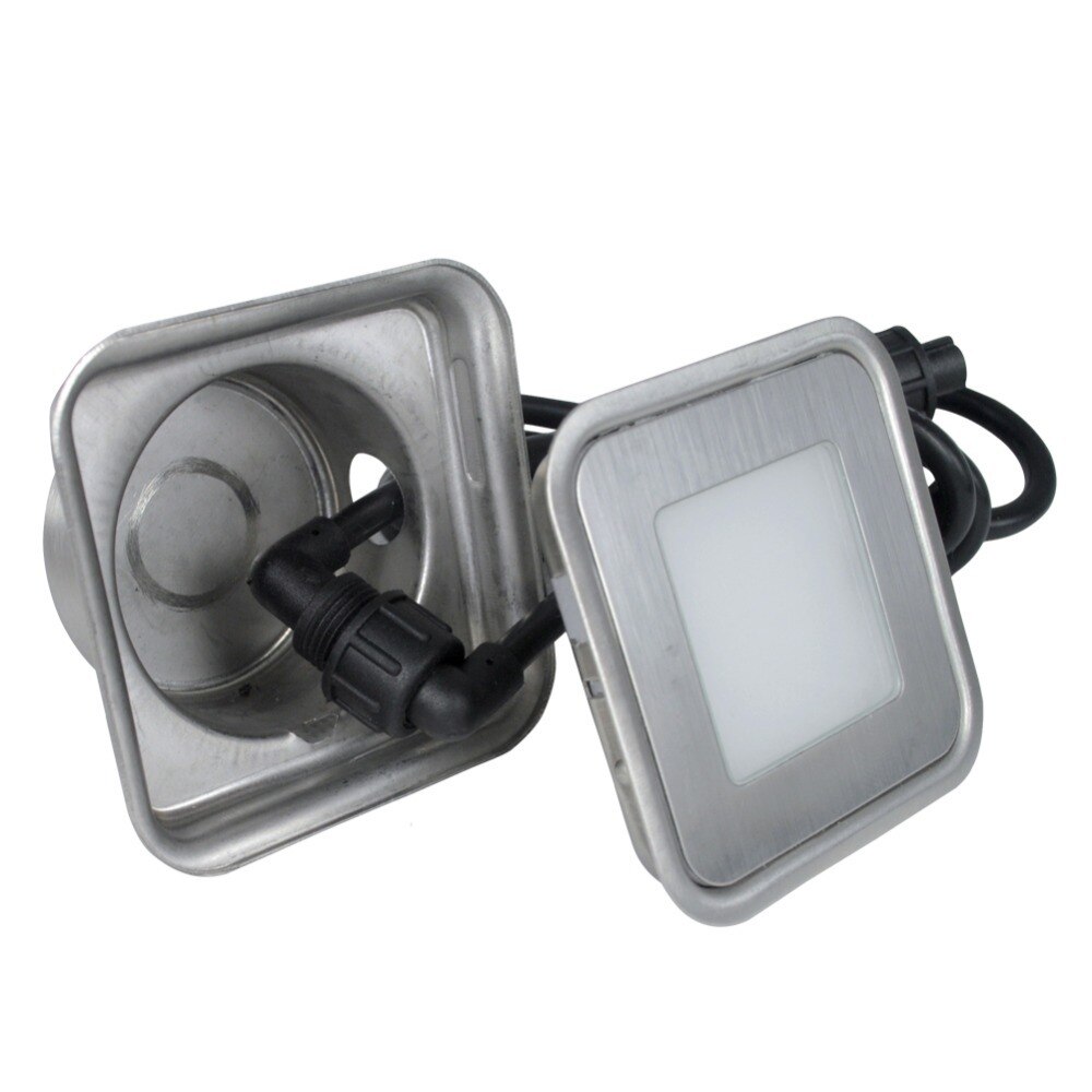 Iluminación empotrada para exteriores, IP67 DC12V 0,6 W, luz decorativa para jardín, adoquines LED SMD, lámparas de escalera con caja de inserción