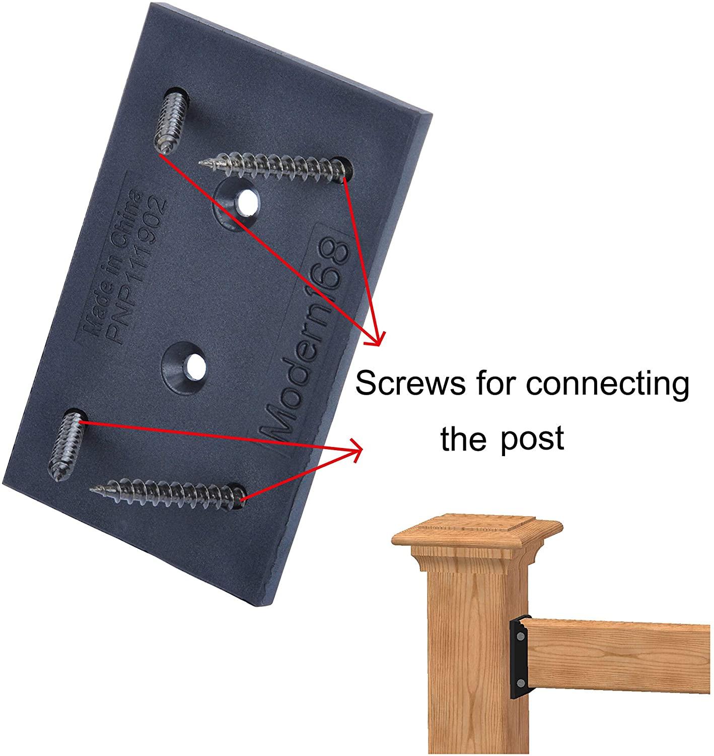 Myard PNP111902 Deck Railing Connectors with Screws for 2x4 (Actual 1.5x3.5) Inches Stair Wood Handrail