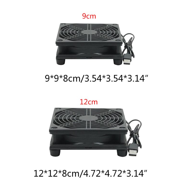 9 Cm/12 Cm Koelventilator Dc 5V Usb Voeding Stille Ventilator Voor Router Tv Set-top Box