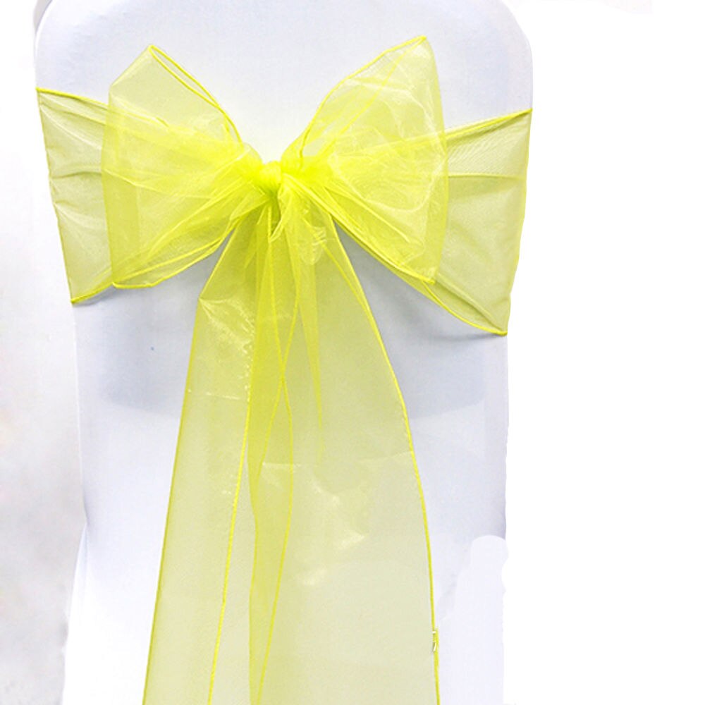 Effen Stoel Terug Garen Stoel Sjerpen Bruiloft Organza Sjerpen Terug Garen Voor Stoelen Bruiloft Stoel Decoratie Hotel Decor: 11
