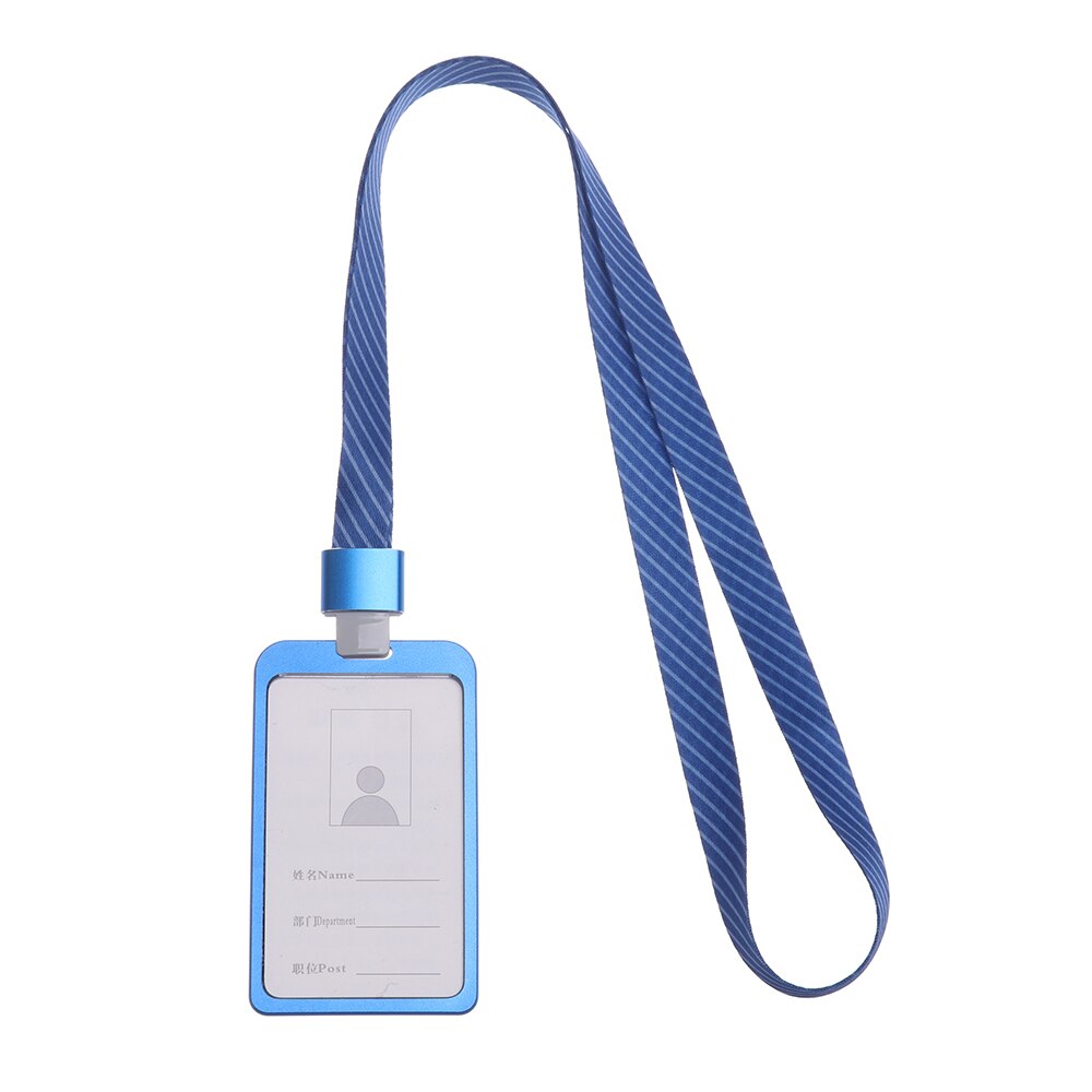 1PC Aluminum Alloy ID Badge Holders Business Bus Pass Card Case School Office Supplies With Lanyard: 5