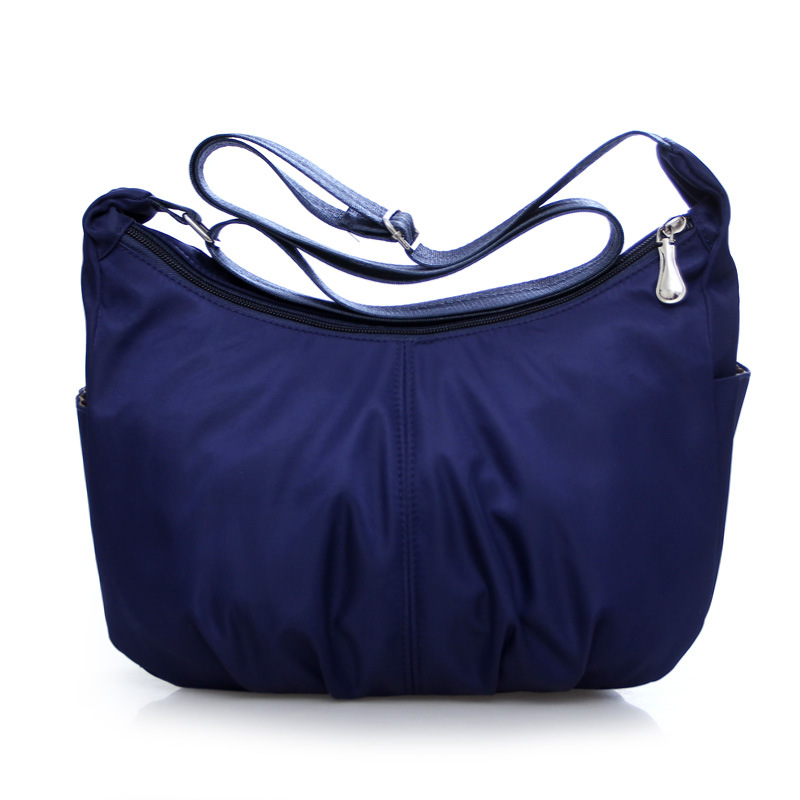 Vandtæt nylon skuldertaske fritid stor messenger taske cross body tasker afslappet dame håndtasker og punge: Marine blå