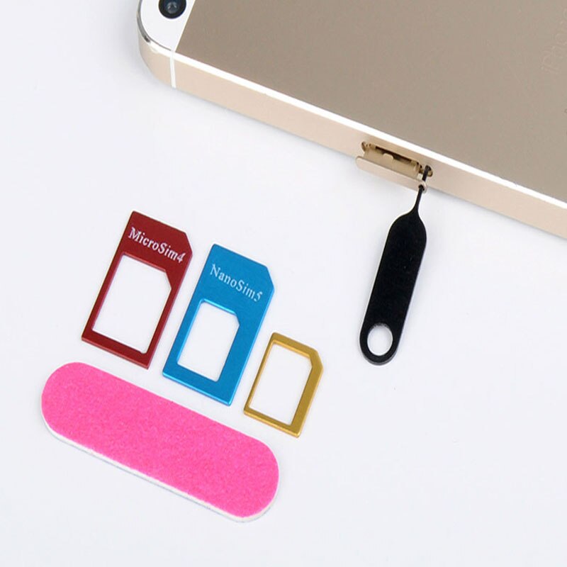 Adaptador de tarjeta SIM 5 en 1 para iPhone 5, conjunto de tarjeta sim completa, adaptador de tarjeta SIM para teléfono, 50 Uds.