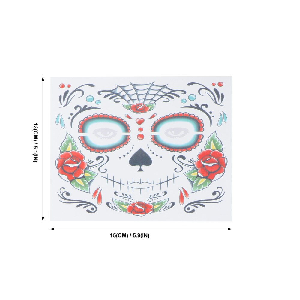 10 Vellen Schedel Tijdelijke Gezicht Tattoos Gezicht Stickers Voor Halloween Party