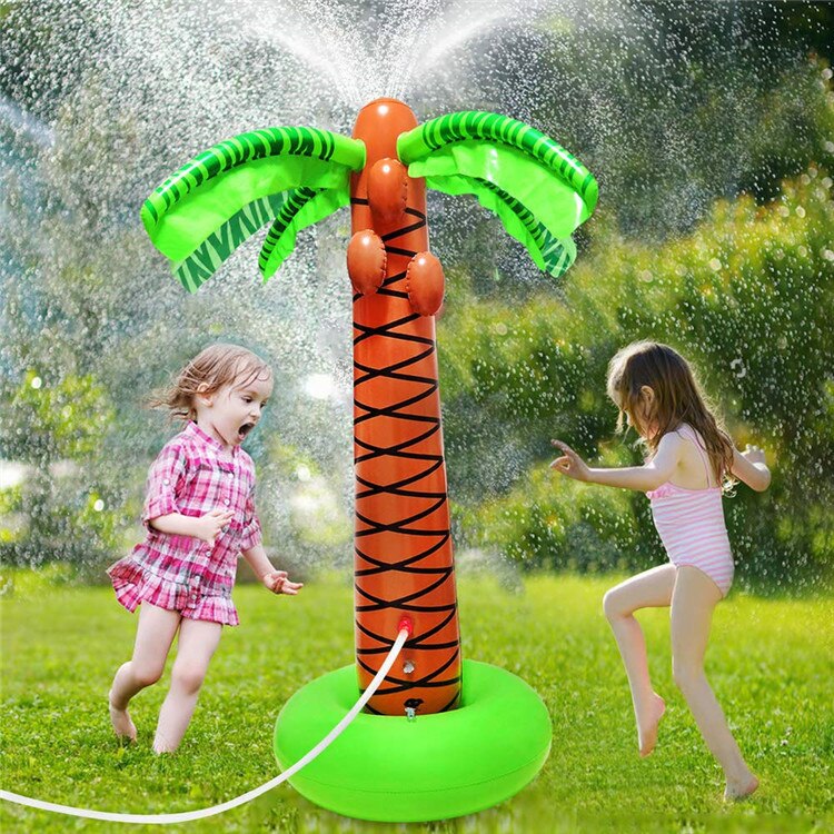 PVC Inflatable Water Spraying Coconut Tree Children&#39;s Outdoor Water Toys Lawn Dinosaur Sprinkler Mat Kids Outdoor Play Water Toy