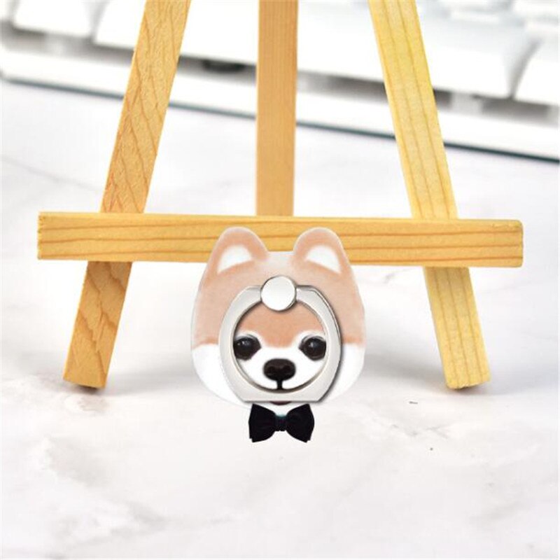 Animals Dog Corgi Pug Cat Finger Ring Phone Stand Holder Car Mobile Phone Holder Stand Suporte Celular For iPhone 11 All Phone: F