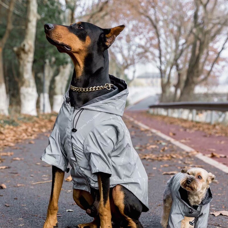 Large Dog Clothes Reflective Dog Jacket Teddy Doberman Golden Retriever Windbreaker Cotton Padded Small-large Dog Coats: M / Add cotton